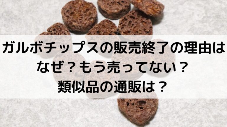 ガルボチップスの販売終了の理由はなぜ もう売ってない 類似品の通販は グルメ 生活