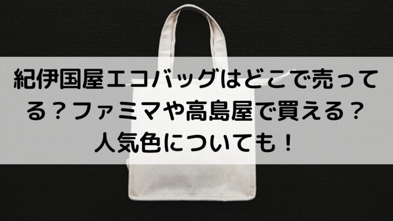 紀伊国屋エコバッグはどこで売ってる ファミマや高島屋で買える 人気色について