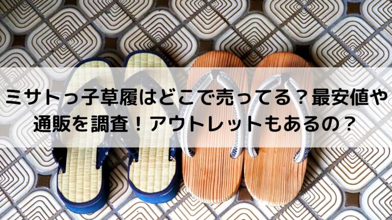 ミサトっ子草履はどこで売ってる？最安値や通販を調査！アウトレットも